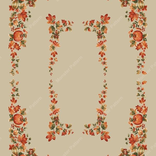 Autumnal Border Pattern — original textile pattern for floral licensing