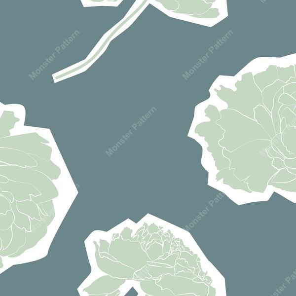 Green Leaf Pattern — original textile pattern for botanical licensing
