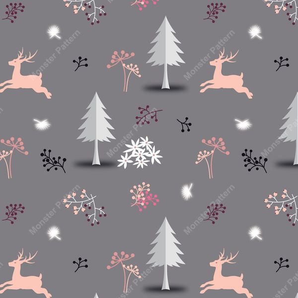 Woodland Deer Pattern — original textile pattern for nursery licensing