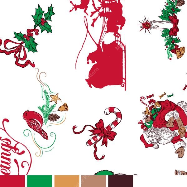 Christmas Holiday Repeat Pattern — original textile pattern for nursery licensing