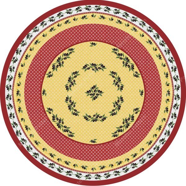 Circular Olive Branch Pattern — original textile pattern for botanical licensing