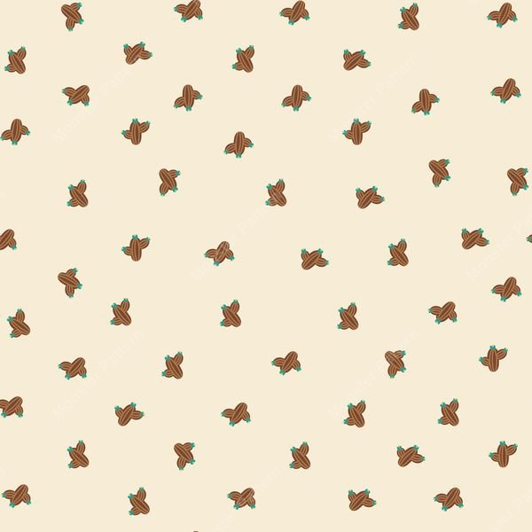 Small Brown Clover Pattern — original textile pattern for botanical licensing