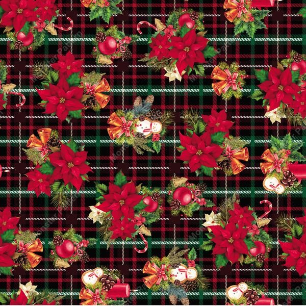 Christmas Plaid Pattern — original textile pattern for tabletop licensing