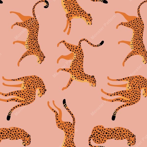 Leopard Pattern on Pink — original textile pattern for nursery licensing