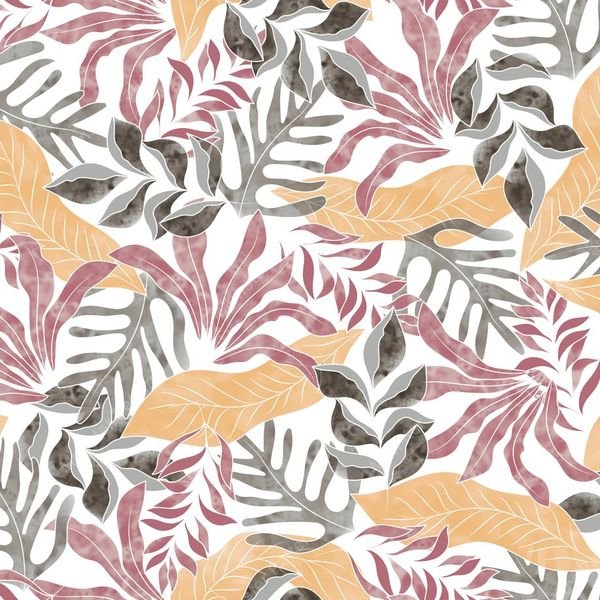 Tropical Leaf Repeat Pattern — original textile pattern for botanical licensing