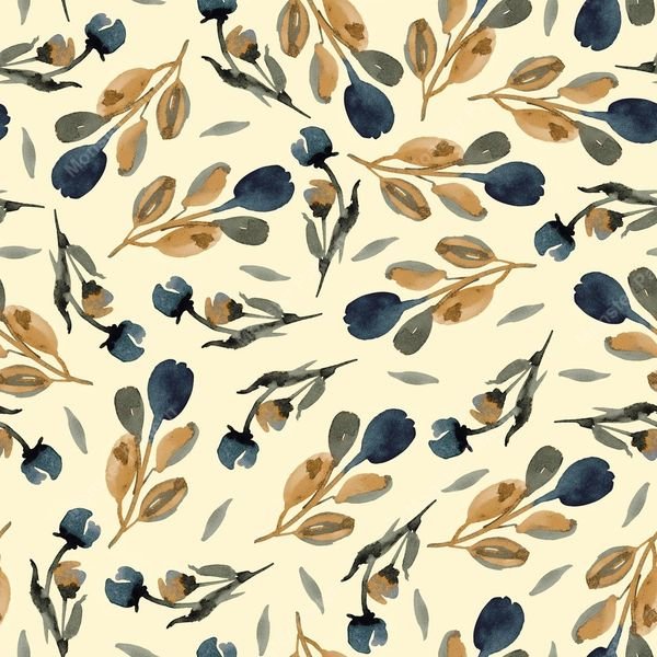 Botanical Leaf and Berry Pattern — original textile pattern for botanical licensing