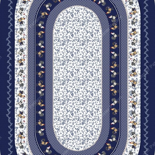 Oval Floral Border Rug — original textile pattern for floral licensing