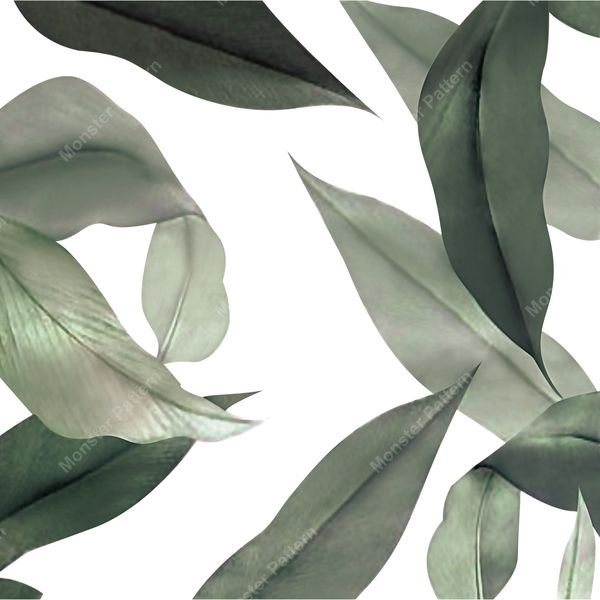 Green Leaves Repeat Pattern — original textile pattern for botanical licensing