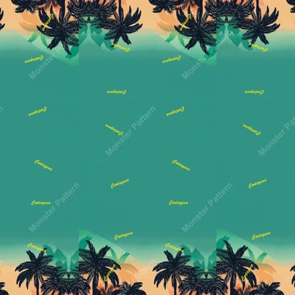 Tropical Palm Repeat Pattern — original textile pattern for botanical licensing