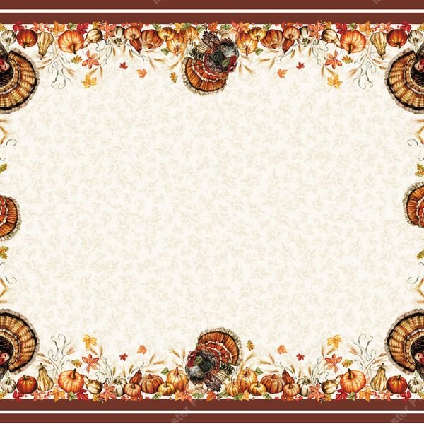 Thanksgiving Border Pattern — original textile pattern for tabletop licensing