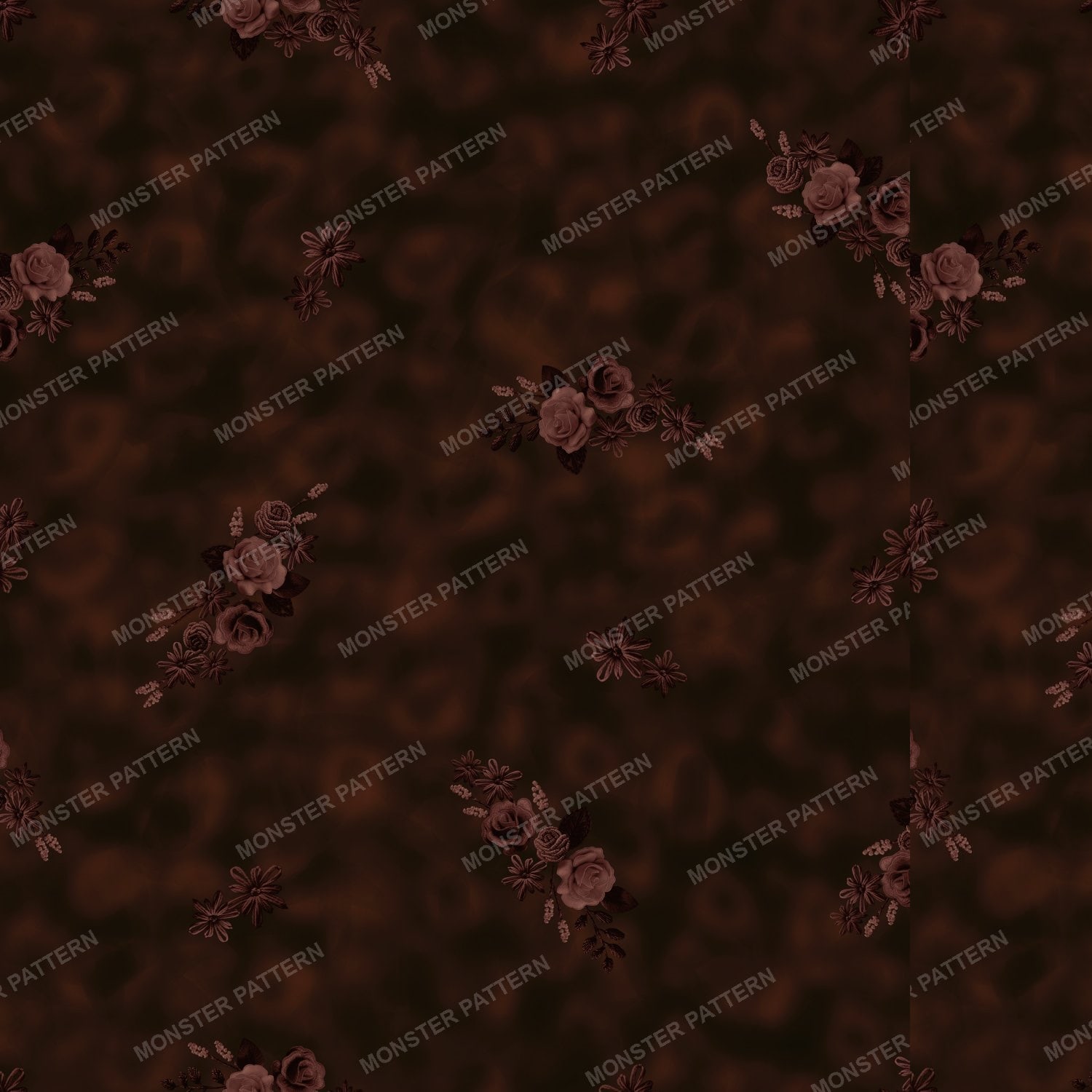 Dark Floral Repeat Pattern — original textile pattern for floral licensing