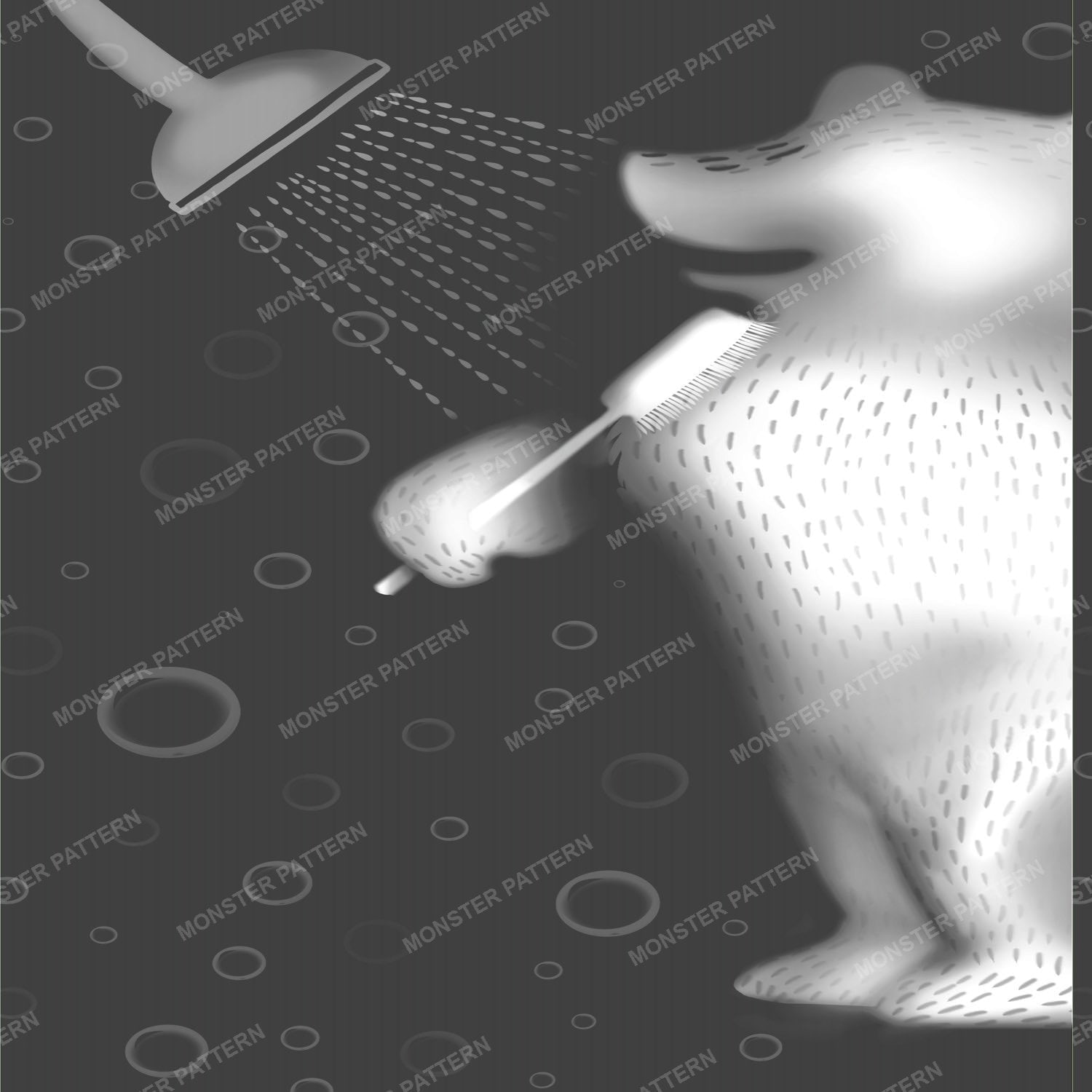 Bear Shower Pattern — original textile pattern for nursery licensing