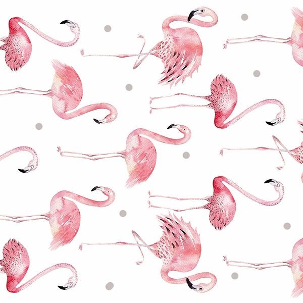 Pink Flamingo Repeat Pattern — original textile pattern for nursery licensing
