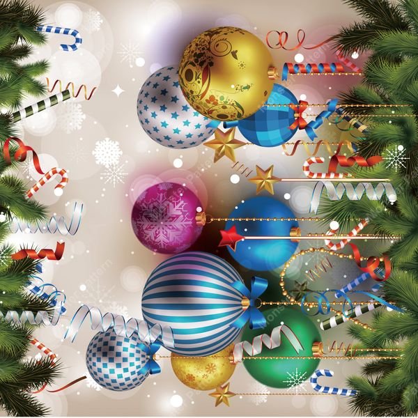 Christmas Ornaments Pattern — original textile pattern for nursery licensing