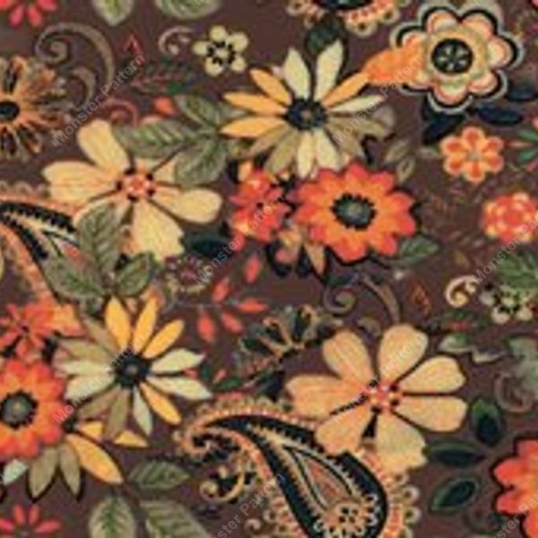 Red Floral Paisley Pattern — original textile pattern for botanical licensing