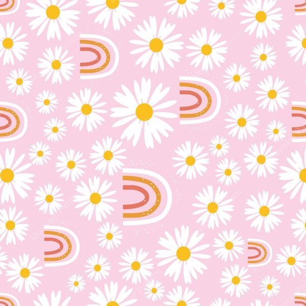 Daisy Rainbow Repeat — original textile pattern for floral licensing