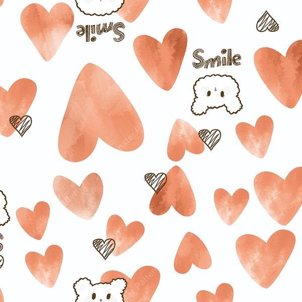 Smile Hearts Pattern — original textile pattern for lifestyle licensing