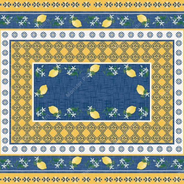 Lemon Border Pattern — original textile pattern for botanical licensing