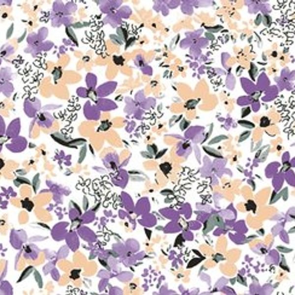 Purple Floral Repeat Pattern — original textile pattern for floral licensing