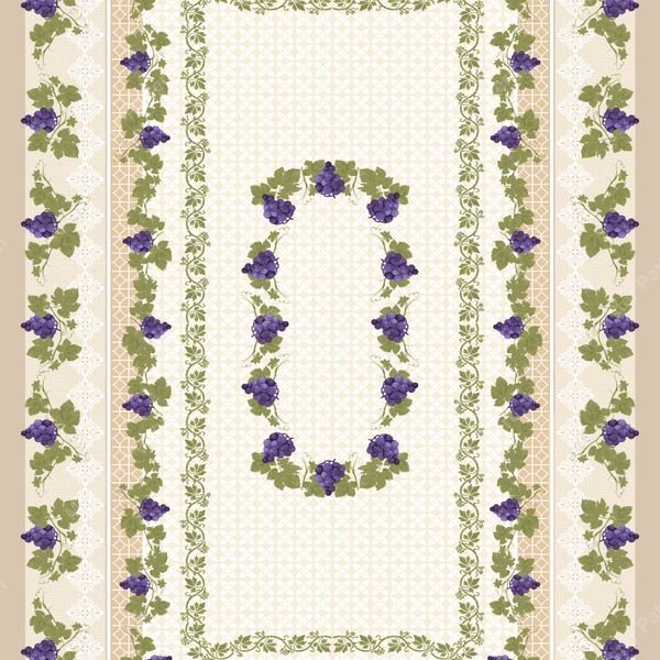 Grapevine Border Pattern — original textile pattern for floral licensing