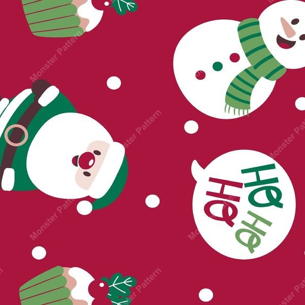 Christmas Snowman Pattern — original textile pattern for tabletop licensing