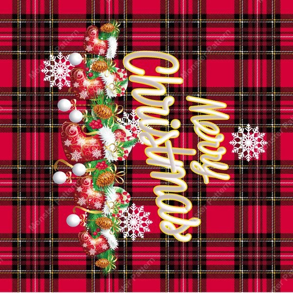Christmas Plaid Repeat Pattern — original textile pattern for tabletop licensing