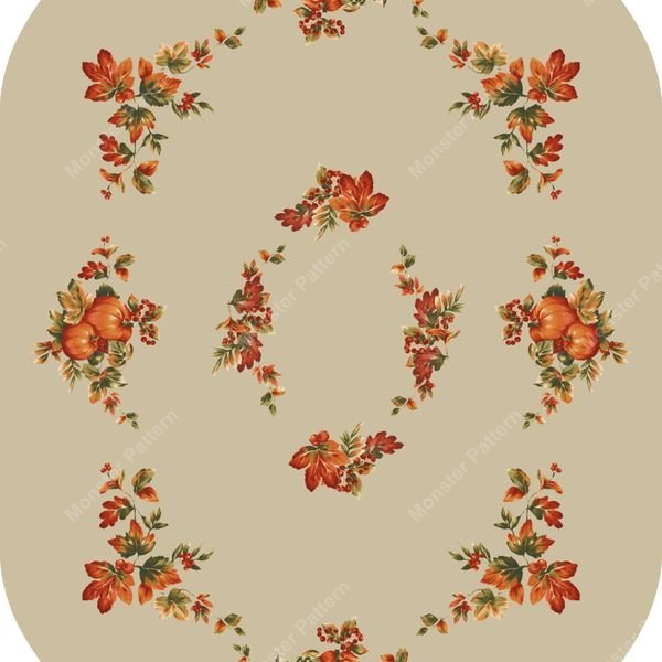 Oval Floral Motif Pattern — original textile pattern for floral licensing