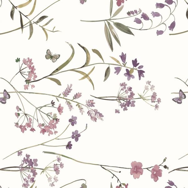 Floral Botanical Repeat Pattern — original textile pattern for nursery licensing