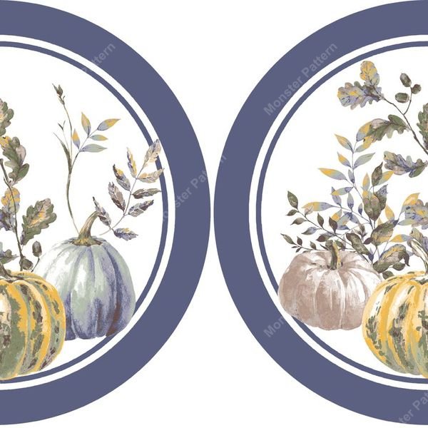 Pumpkin Botanical Repeat — original textile pattern for botanical licensing