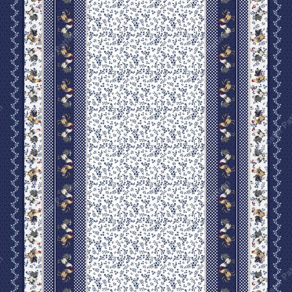 Blue Floral Border Pattern — original textile pattern for floral licensing