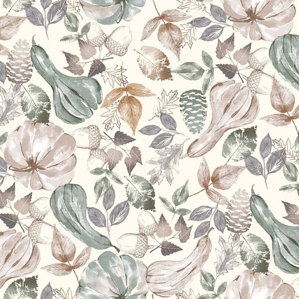 Watercolor Botanical Repeat — original textile pattern for botanical licensing