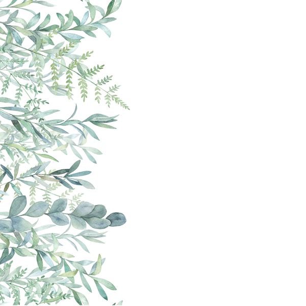 Watercolor Leaf Border — original textile pattern for botanical licensing