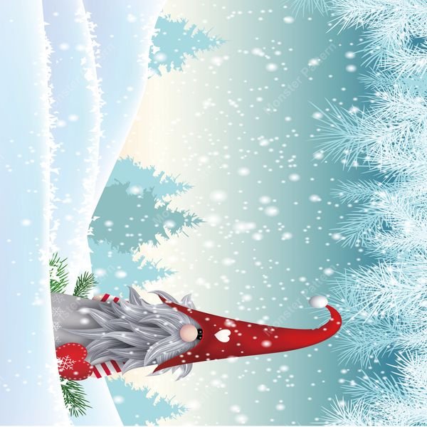 Winter Gnome Pattern — original textile pattern for tabletop licensing