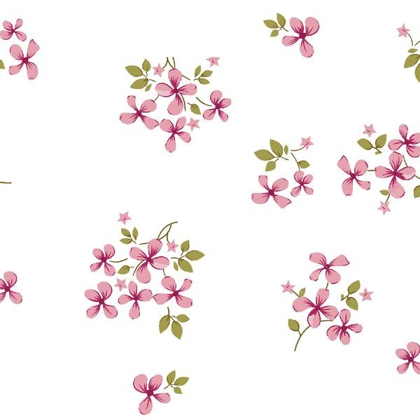 Pink Floral Repeat Pattern — original textile pattern for nursery licensing