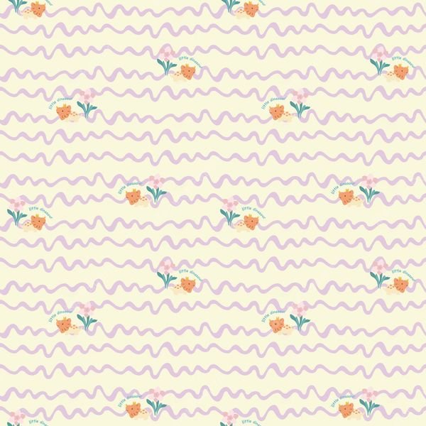 Floral Wavy Stripe Pattern — original textile pattern for floral licensing