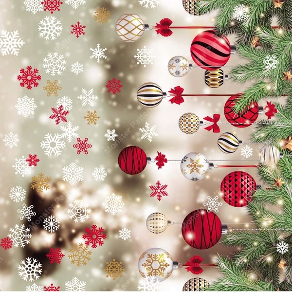 Christmas Ornaments & Snowflakes — original textile pattern for tabletop licensing