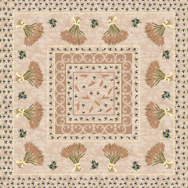 Floral Square Repeat Pattern — original textile pattern for floral licensing