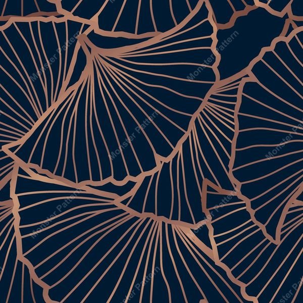 Ginkgo Leaf Repeat Pattern — original textile pattern for botanical licensing