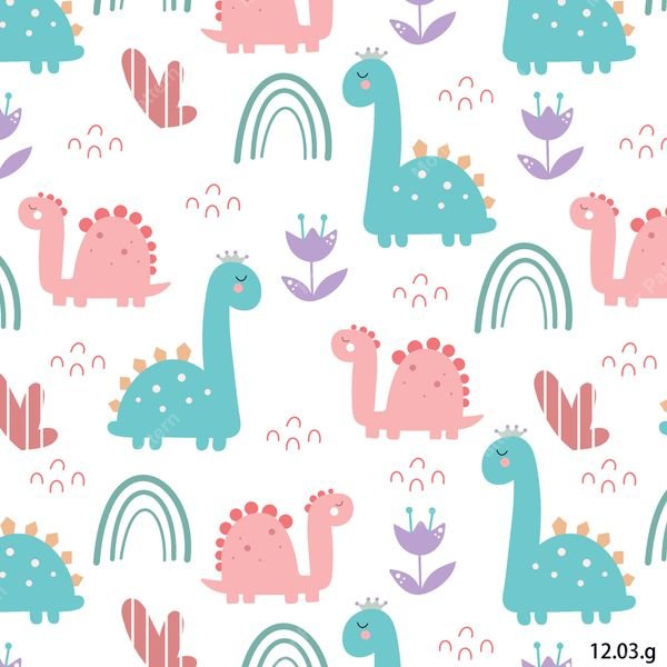 Cute Dinosaur Pattern — original textile pattern for nursery licensing
