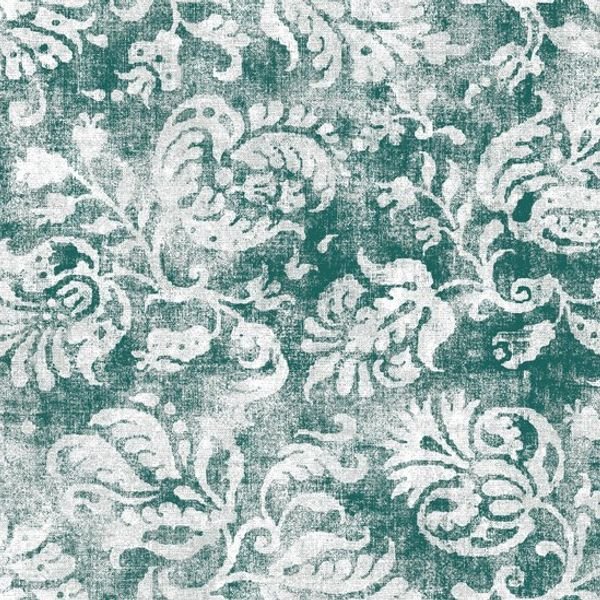 Teal Floral Repeat Pattern — original textile pattern for floral licensing