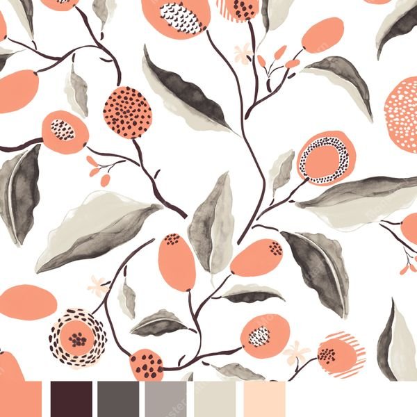 Watercolor Botanical Fruits — original textile pattern for botanical licensing