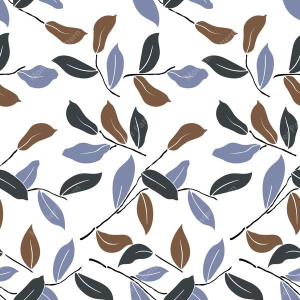 Leaf Branch Repeat Pattern — original textile pattern for botanical licensing