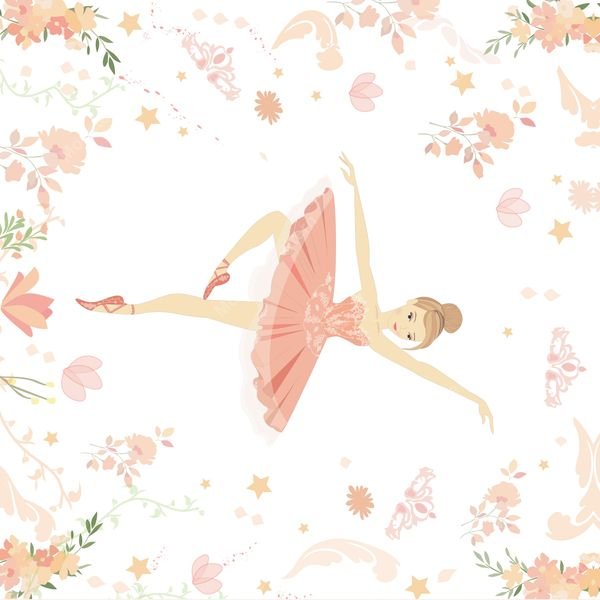 Ballerina Floral Pattern — original textile pattern for nursery licensing