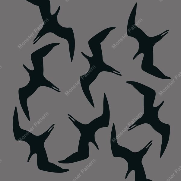 Flying Bird Silhouettes — original textile pattern for nursery licensing