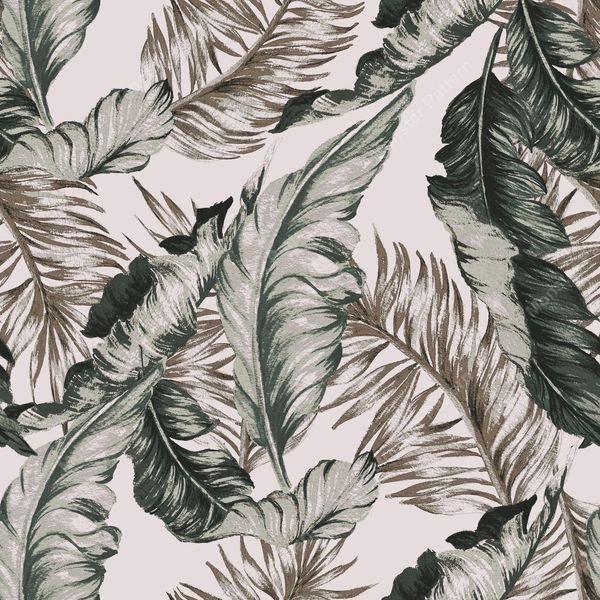 Tropical Leaf Repeat Pattern — original textile pattern for botanical licensing