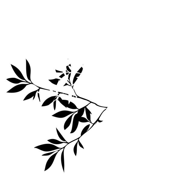Black Branch with Leaves — original textile pattern for botanical licensing