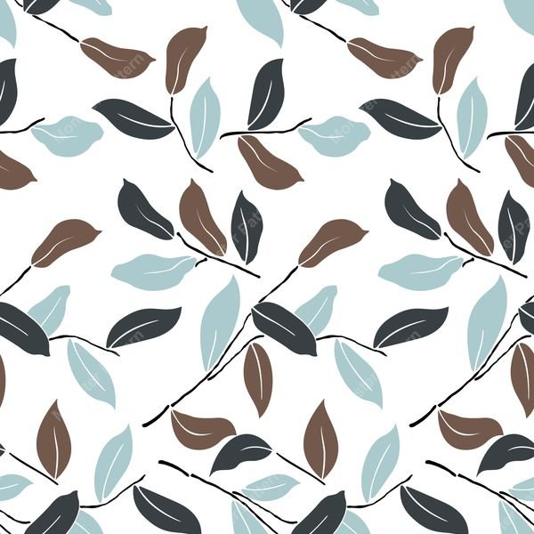 Leaf Branch Repeat Pattern — original textile pattern for botanical licensing