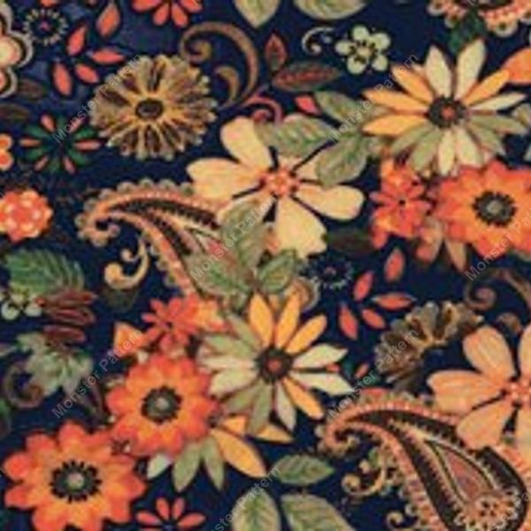 Red Floral Border Pattern — original textile pattern for floral licensing