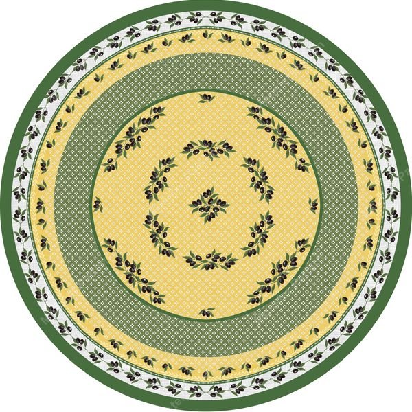Olive Branch Round Pattern — original textile pattern for botanical licensing