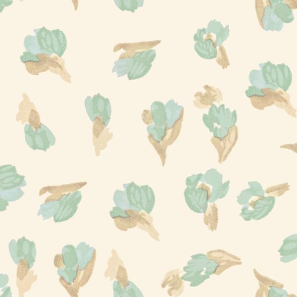 Mint Green Botanical Motifs — original textile pattern for botanical licensing